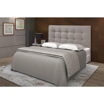 Cabeceira Cama Box Lorena Linho Bege Casal 1,40m