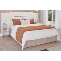 Cabeceira Cama Box Madeirado Branco Solteiro/Casal/Queen Mila Extensível Branco - Panan