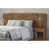 Cabeceira Cama Box Madeirado Casal/Queen Loanda c/ 2 Mesas e 2 Gavetas Jatobá - Santos Andirá
