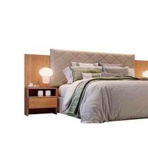 Cabeceira Cama Box Madeirado Cor Cumaru Casal Everest Plus 2 Mesas c/ 2 Gavetas Cumaru - Novo Horizonte
