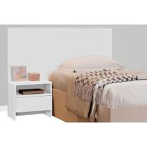 Cabeceira Cama Box Madeirado Solteiro Prime c/ 1Gaveta Branco - Novo Horizonte