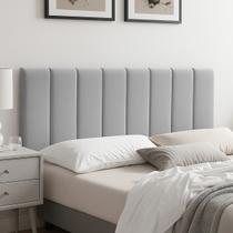 Cabeceira Cama Box Modular Estofada luxo Queen Veludo Premium Painel 160x60 Cinza