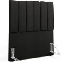 Cabeceira Cama Box Painel Solteiro 100 cm Dália W01 Poliéster Preto - Lyam Cabeceira Cama Box Painel Solteiro 100 cm Dália W01 Poliéster Preto - Lyam