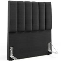 Cabeceira Cama Box Painel Solteiro 100 Cm Dália W01 Sintético Preto Metalizado - Lyam Decor