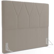Cabeceira Cama Box Queen 160 cm Aurora W01 Bouclê Bege - Lyam Decor