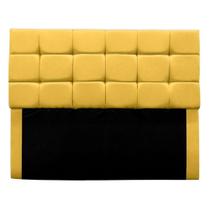 Cabeceira Cama Box Queen 160 Cm Bianca Suede Amarelo Cabeceira Cama Box Queen 160 Cm Bianca Suede Amarelo