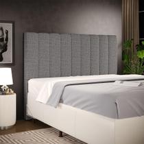 Cabeceira Cama Box Queen 160 cm Dália W01 Linho Mescla Chumbo - Lyam Decor