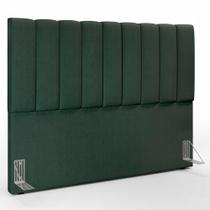 Cabeceira Cama Box Queen 160 cm Dália W01 Linho Verde Musgo - Lyam Decor Cabeceira Cama Box Queen 160 cm Dália W01 Linho Verde Musgo - Lyam Decor