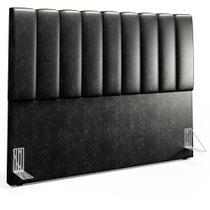 Cabeceira Cama Box Queen 160 cm Dália W01 material sintético Preto - Lyam Decor Cabeceira Cama Box Queen 160 cm Dália W01 material sintético Preto - Lyam Decor