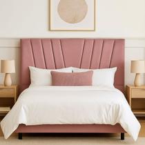 Cabeceira Cama Box Queen 160 cm Noah em Suede Com Frame