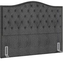Cabeceira Cama Box Queen 160 cm P05 Grécia Linho Cinza Escuro - Lyam Decor Cabeceira Cama Box Queen 160 cm P05 Grécia Linho Cinza Escuro - Lyam Decor