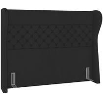 Cabeceira Cama Box Queen 160 cm P05 Madrid Veludo Preto - Lyam Decor Cabeceira Cama Box Queen 160 cm P05 Madrid Veludo Preto - Lyam Decor