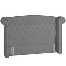 Cabeceira Cama Box Queen 160 cm P05 Sofia Bouclê Cinza - Lyam Decor Cabeceira Cama Box Queen 160 cm P05 Sofia Bouclê Cinza - Lyam Decor