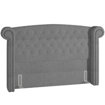Cabeceira Cama Box Queen 160 cm P05 Sofia Bouclê Cinza Lyam Decor Cabeceira Cama Box Queen 160 cm P05 Sofia Bouclê Cinza Lyam Decor