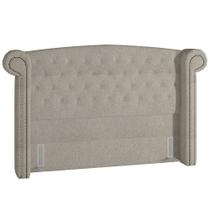 Cabeceira Cama Box Queen 160 cm P05 Sofia Bouclê Creme - Lyam Decor Cabeceira Cama Box Queen 160 cm P05 Sofia Bouclê Creme - Lyam Decor