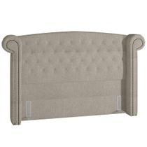 Cabeceira Cama Box Queen 160 cm P05 Sofia Bouclê Creme Lyam Decor Cabeceira Cama Box Queen 160 cm P05 Sofia Bouclê Creme Lyam Decor