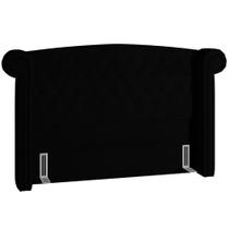 Cabeceira Cama Box Queen 160 cm P05 Sofia Bouclê Preto - Lyam Decor Cabeceira Cama Box Queen 160 cm P05 Sofia Bouclê Preto - Lyam Decor
