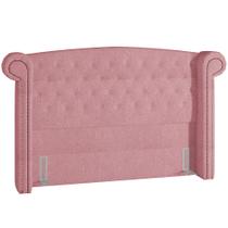 Cabeceira Cama Box Queen 160 cm P05 Sofia Bouclê Rosê - Lyam Decor Cabeceira Cama Box Queen 160 cm P05 Sofia Bouclê Rosê - Lyam Decor