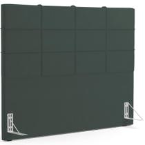 Cabeceira Cama Box Queen 160 cm Roma W01 Suede Verde Musgo - Lyam Cabeceira Cama Box Queen 160 cm Roma W01 Suede Verde Musgo - Lyam