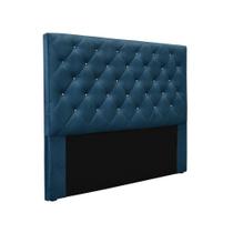 Cabeceira Cama Box Queen 160 Cm Tania Veludo S04 - D'rossi Cor Azul Marinho Cabeceira Cama Box Queen 160 Cm Tania Veludo S04 - D'rossi Cor Azul Marinho