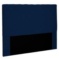 Cabeceira Cama Box Queen 160 cm Trevelin Suede Azul Marinho - Nexta Casa