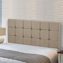 Cabeceira Cama Box Queen 1,60 Estofada Julia Sued Bege Star Confort