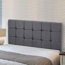 Cabeceira Cama Box Queen 1,60 Estofada Julia Sued Chumbo Speciale Home