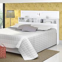 Cabeceira Cama Box Queen 1,60 Florença com Nicho e Espelho - Branco Cabeceira Cama Box Queen 1,60 Florença com Nicho e Espelho - Branco