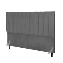 Cabeceira Cama Box Queen 160cm Carla Suede Cinza E Frame Cabeceira Cama Box Queen 160cm Carla Suede Cinza E Frame