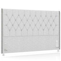 Cabeceira Cama Box Queen 160cm Estofada Frizza P05 Linho Cinza Claro - Lyam Decor Cabeceira Cama Box Queen 160cm Estofada Frizza P05 Linho Cinza Claro - Lyam Decor