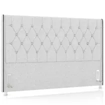 Cabeceira Cama Box Queen 160cm Estofada Frizza P05 Linho Cinza Claro - Lyam Decor