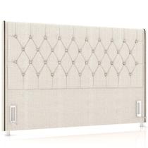 Cabeceira Cama Box Queen 160cm Estofada Frizza P05 Linho Creme - Lyam Decor