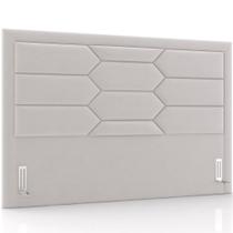 Cabeceira Cama Box Queen 160cm Estofada Nora P05 Veludo Cinza - Lyam Decor