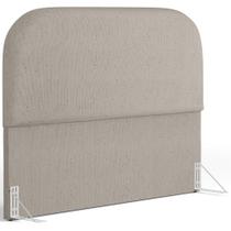 Cabeceira Cama Box Queen 160cm Orgânica Lanna W01 Linho Bege - Lyam Decor Cabeceira Cama Box Queen 160cm Orgânica Lanna W01 Linho Bege - Lyam Decor