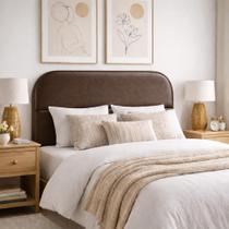 Cabeceira Cama Box Queen 1,60m Orgânica Luma material sintético Marrom Rustico Cabeceira Cama Box Queen 1,60m Orgânica Luma material sintético Marrom Rustico
