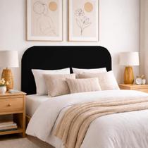 Cabeceira Cama Box Queen 1,60m Orgânica Luma material sintético Preto Cabeceira Cama Box Queen 1,60m Orgânica Luma material sintético Preto