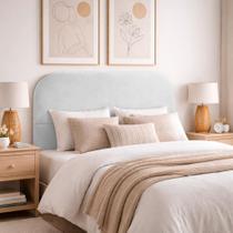 Cabeceira Cama Box Queen 1,60m Orgânica Luma Suede Cinza Cabeceira Cama Box Queen 1,60m Orgânica Luma Suede Cinza
