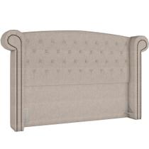 Cabeceira Cama Box Queen Com Tachas 160 Cm Sofia P05 Linho Cru Cabeceira Cama Box Queen Com Tachas 160 Cm Sofia P05 Linho Cru