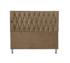 Cabeceira Cama Box Queen Estofada França 160 Cm Suede Bege Nude