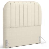 Cabeceira Cama Box Queen Estofada Orgânica 160cm Alice W01 Facto Pérola Metalizado - Lyam Decor Cabeceira Cama Box Queen Estofada Orgânica 160cm Alice W01 Facto Pérola Metalizado - Lyam Decor