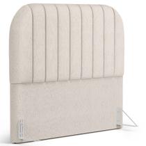 Cabeceira Cama Box Queen Estofada Orgânica 160cm Alice W01 Linho Cru - Lyam Decor Cabeceira Cama Box Queen Estofada Orgânica 160cm Alice W01 Linho Cru - Lyam Decor
