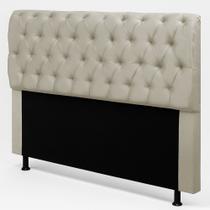 Cabeceira Cama Box Queen Size Sarah 160cm com Frame Suede Bege Claro - Desk Design Cabeceira Cama Box Queen Size Sarah 160cm com Frame Suede Bege Claro - Desk Design