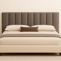 Cabeceira Cama Box Queen Veludo Luxo Painel Kit 8 Modulos Marrom