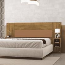 Cabeceira Cama Box Regulável Casal/Solteiro com Nicho Acoplado Tóquio Nature/Brisa/Camarim - MABE MAGAZINE