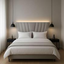 Cabeceira Cama Box Solteirão 100 Cm Lizza Em material sintético E Frame Cinza