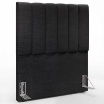Cabeceira Cama Box Solteiro 100 cm Dália W01 Linho Chumbo - Lyam Decor Cabeceira Cama Box Solteiro 100 cm Dália W01 Linho Chumbo - Lyam Decor