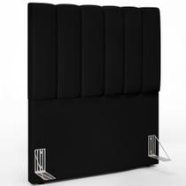 Cabeceira Cama Box Solteiro 100 cm Dália W01 Suede Preto - Lyam Decor Cabeceira Cama Box Solteiro 100 cm Dália W01 Suede Preto - Lyam Decor