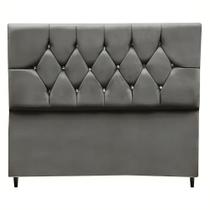 Cabeceira Cama Box Solteiro 90 Cm Geovana Suede cinza Cabeceira Cama Box Solteiro 90 Cm Geovana Suede cinza