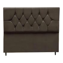 Cabeceira Cama Box Solteiro 90 Cm Geovana Suede marrom