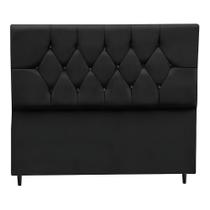 Cabeceira Cama Box Solteiro 90 Cm Geovana Suede Preto